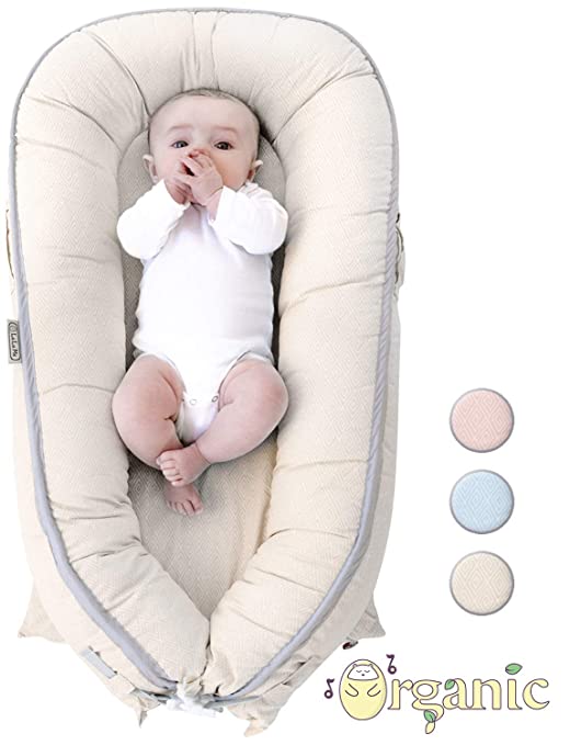 Organic Newborn Lounger | Baby Nest | Portable Snuggle Bed for Infants & Toddlers 0-12 Month