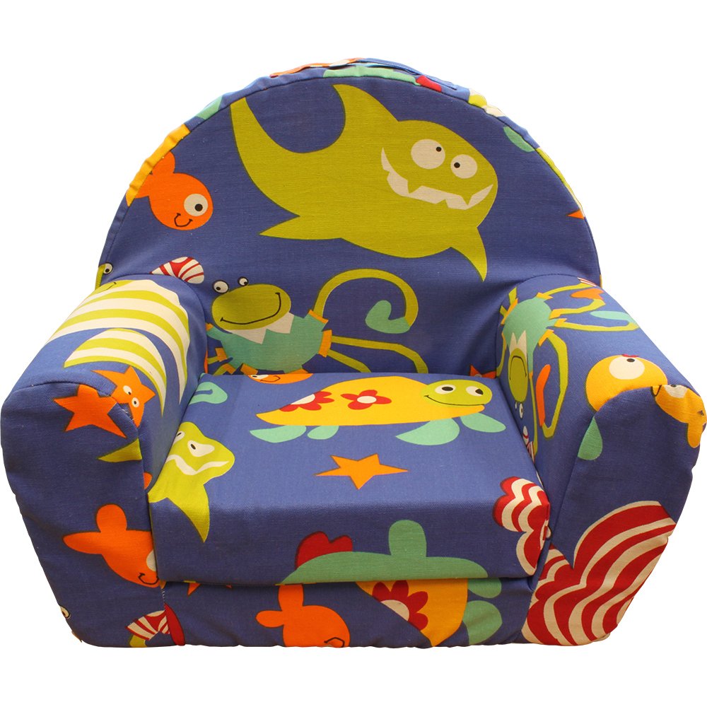 Kid's Foam Chair with Funny Fish and Shark Cover