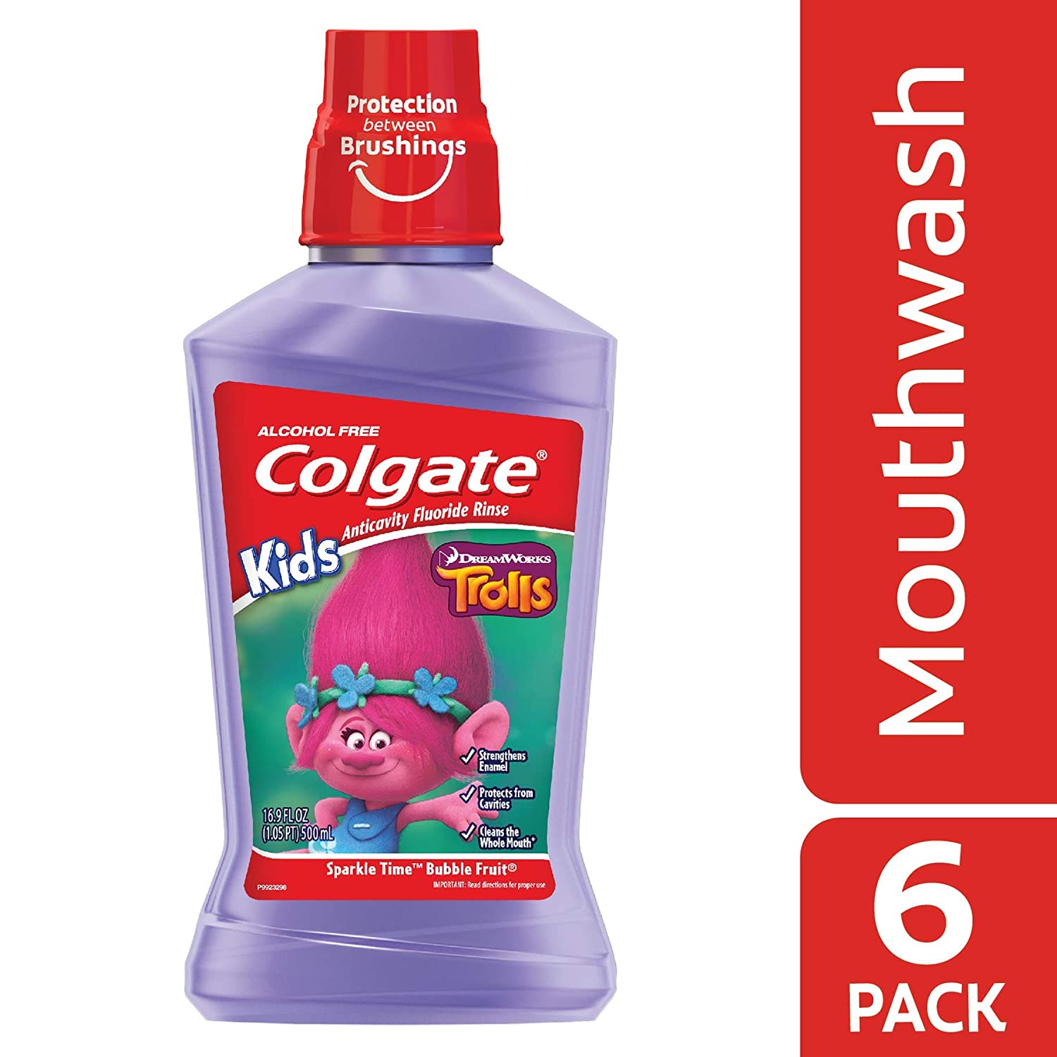 Colgate Kids Anticavity Mouthwash, Trolls, Bubble Fruit - 500 mL