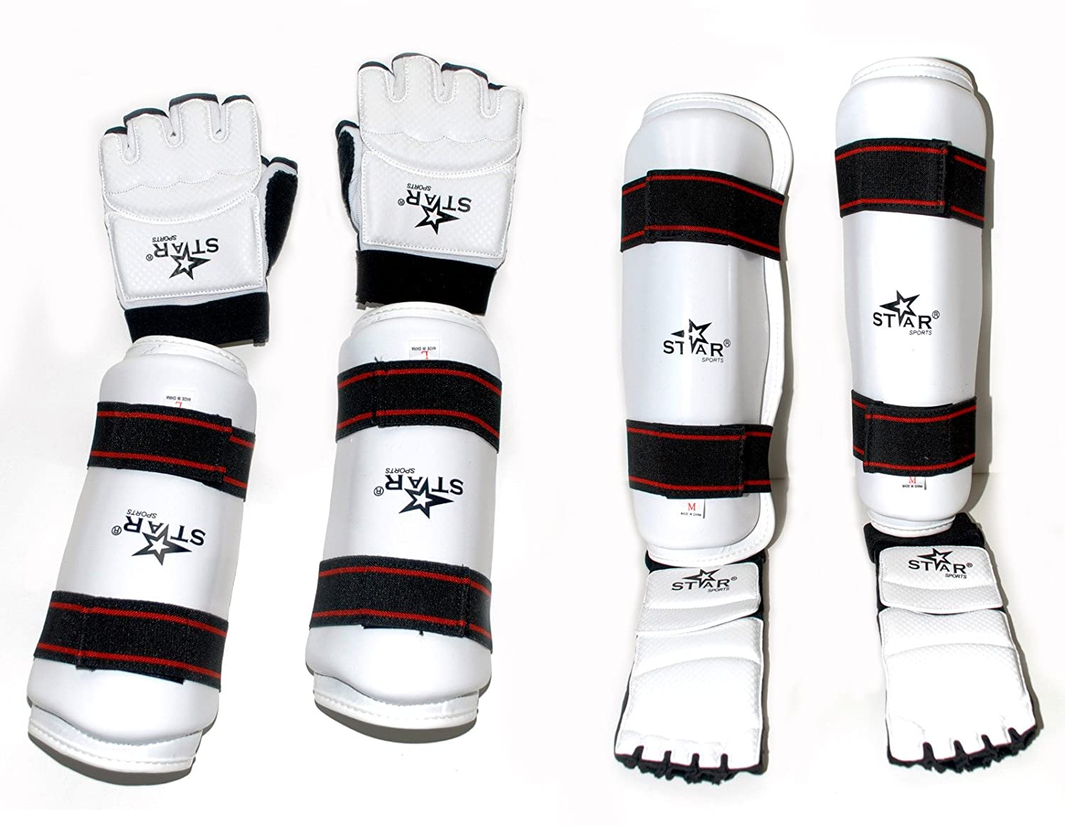 Star Sports Taekwondo Gear Forearm Gard Hand Gloves Shin Instep Protector Complete New Set