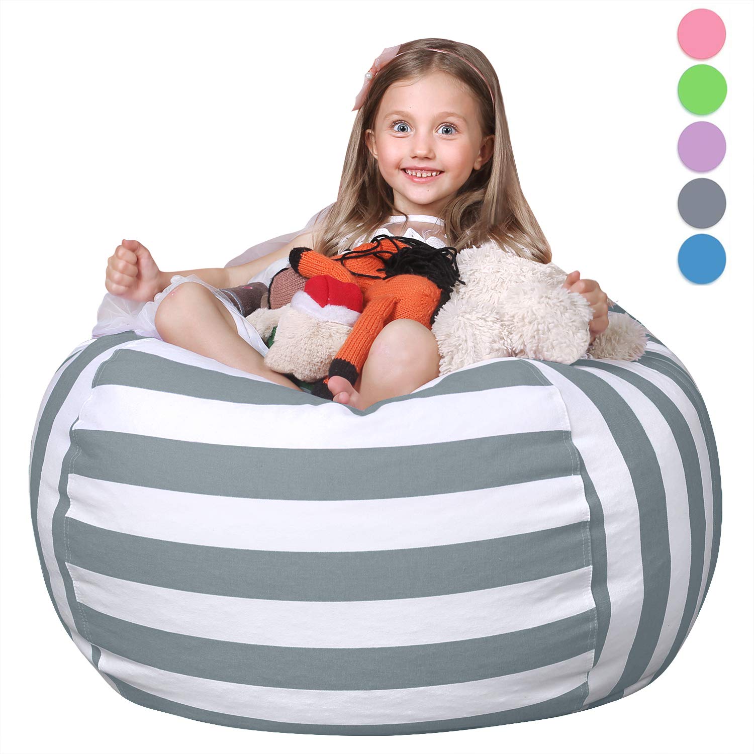 WEKAPO Stuffed Animal Storage Bean Bag Chair for Kids