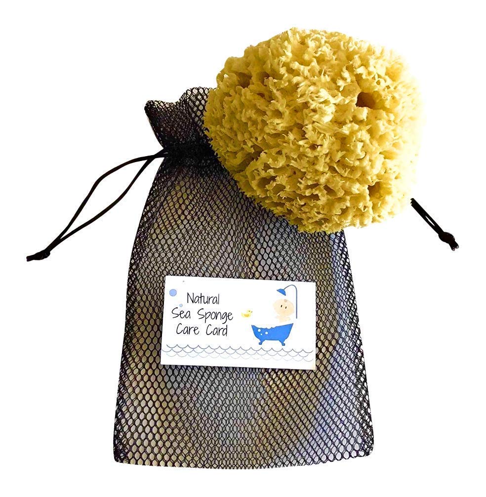 Natural Baby Bath Sponge - 5-6” Ultra Soft Hypoallergenic Natural Sea Sponge