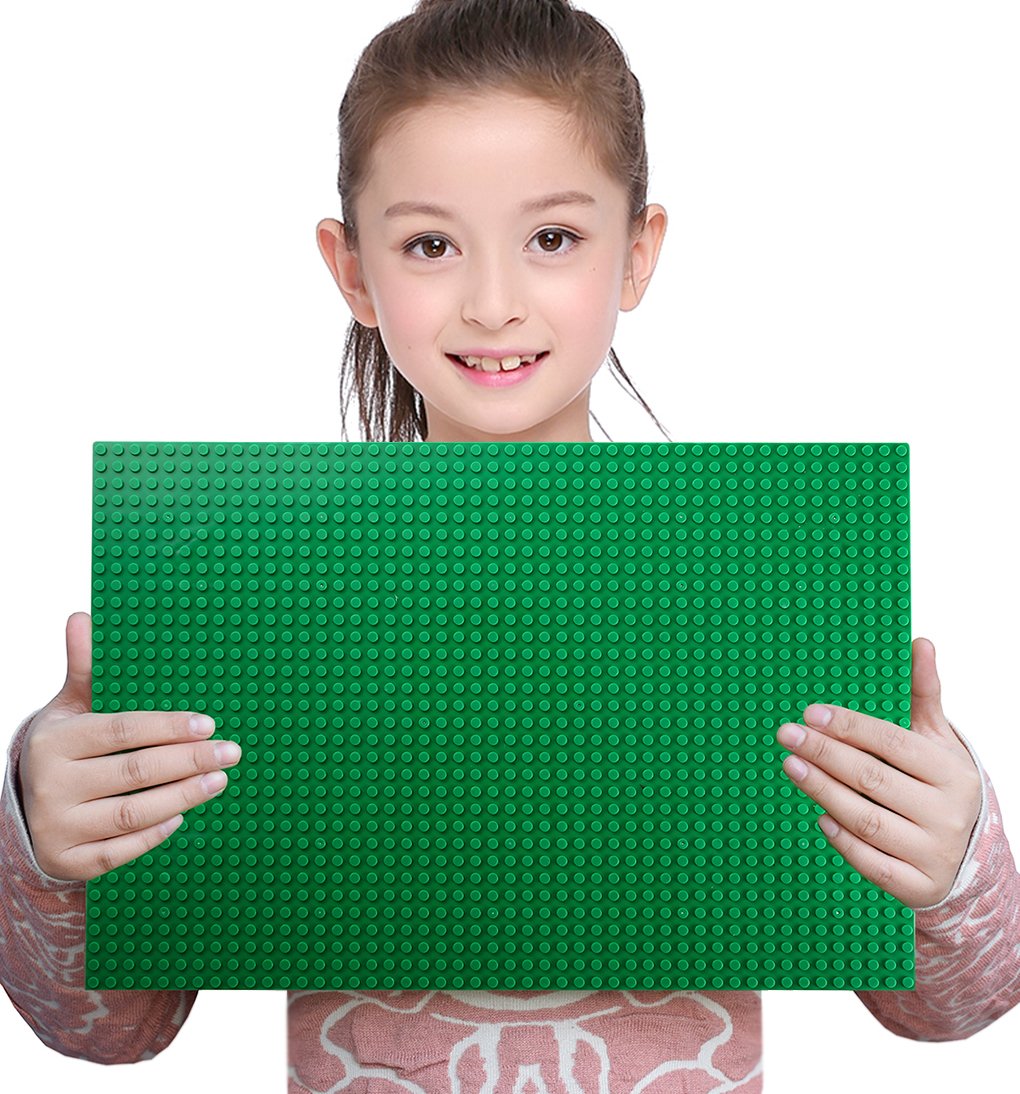 Sawaruita Classic Green Baseplate Supplement 10" x 15" Building Bricks Sets Compatible with All Major Brands Kids Games