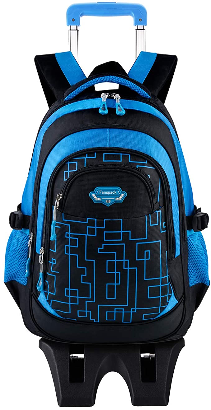 Wheeled Backpack, Fanspack Rolling Bacpack with 6 Wheels School Bags Bookbags