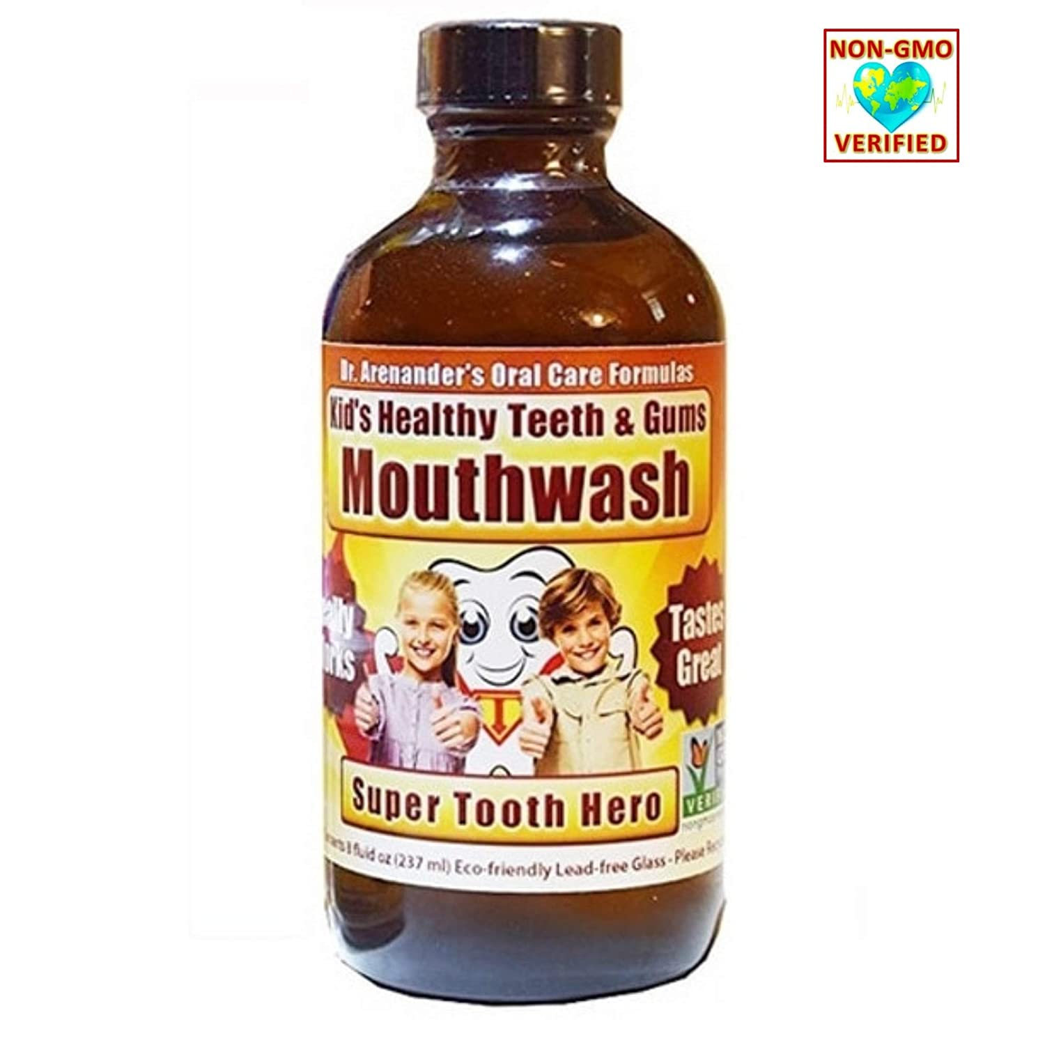 Best Kid's Healthy Teeth & Gum Mouthwash - Kid's Love The Minty Taste! Organic/nonGMO - Anti-Cavity, Anti-Plaque, Restores Gum Health