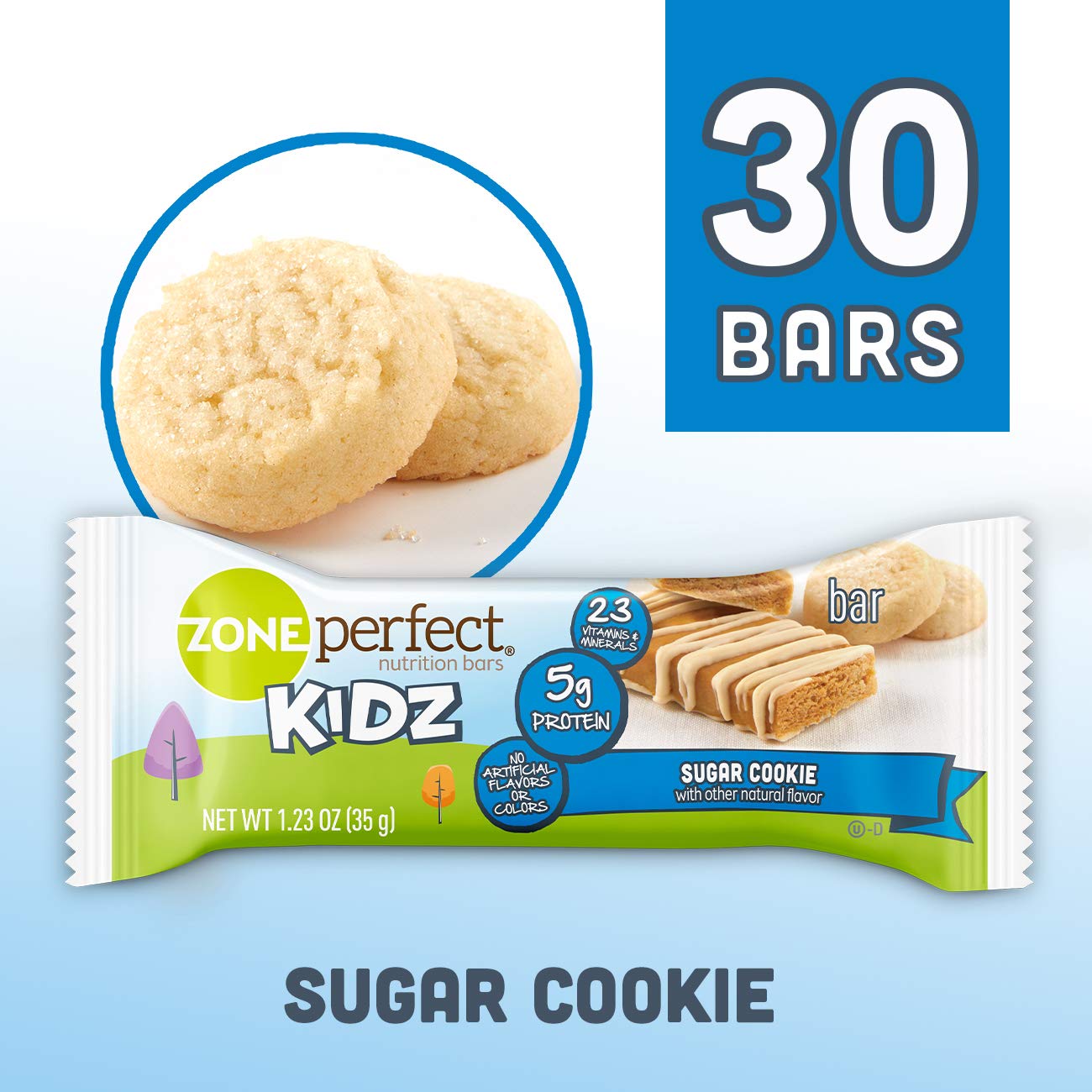 ZonePerfect Kidz Nutrition Bars, No Artificial Flavors or Colors, Sugar Cookie