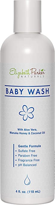 Eczema Relief Body Wash for Baby - Eczema Calming Organic Body Wash with Manuka Honey - Hypoallergenic & Gentle Formula for Sensitive Skin - Soothes Rashes, Cradle Cap, Dry & Itchy Skin (4 oz)