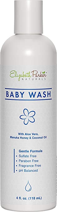 Eczema Relief Body Wash for Baby - Eczema Calming Organic Body Wash with Manuka Honey - Hypoallergenic & Gentle Formula for Sensitive Skin - Soothes Rashes, Cradle Cap, Dry & Itchy Skin (4 oz)