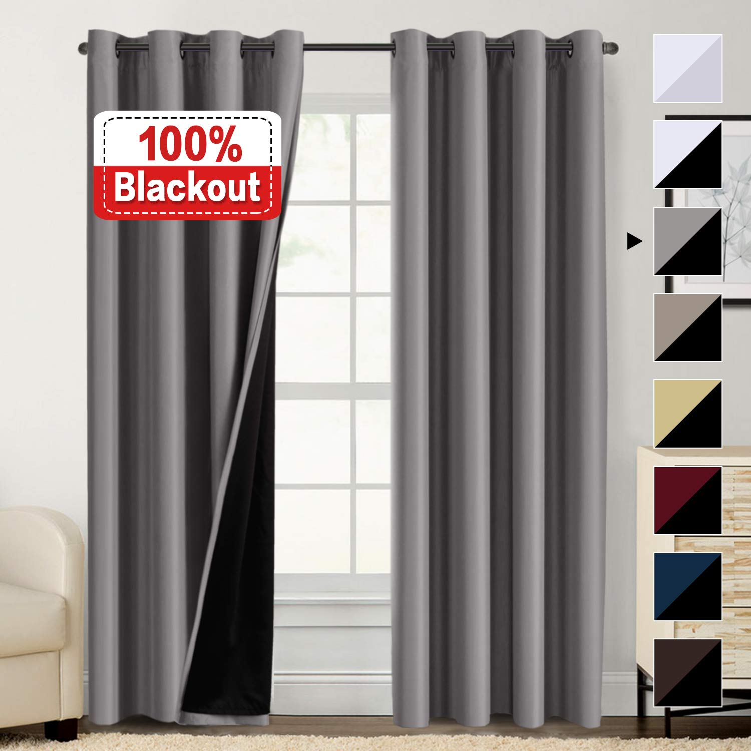 Flamingo P 100% Blackout Curtains for Bedroom