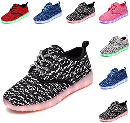 DEDU MusBema LED Light Up Shoes Kids Girls Boys Breathable Flashing Sneakers