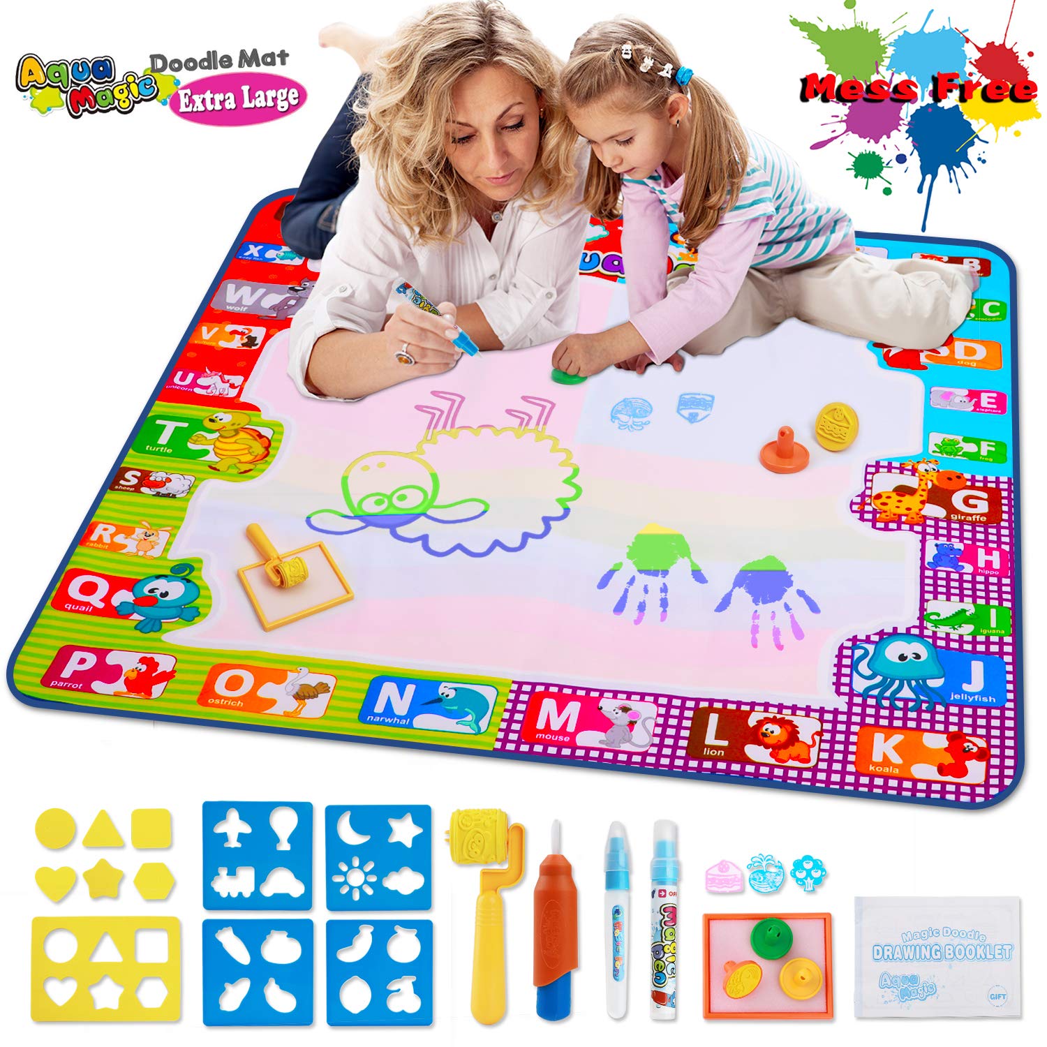 Aqua Magic Doodle Mat Large Educational Water Drawing Mat for Kids