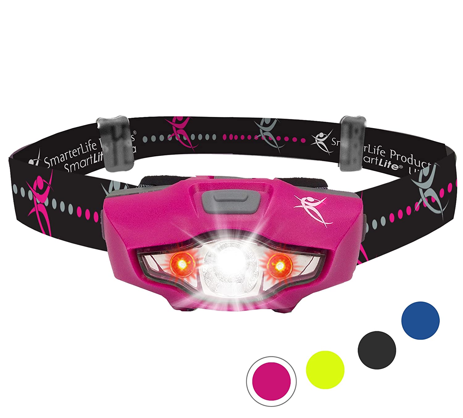 LED Headlamp Flashlight - 6 White and Red LED Head Lamp Modes - 1 Battery, Lightweight, IPX6 Waterproof