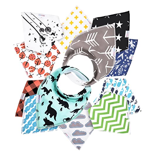 Pack Baby Bandana Drool Bibs for Drooling and Teething by Daulia