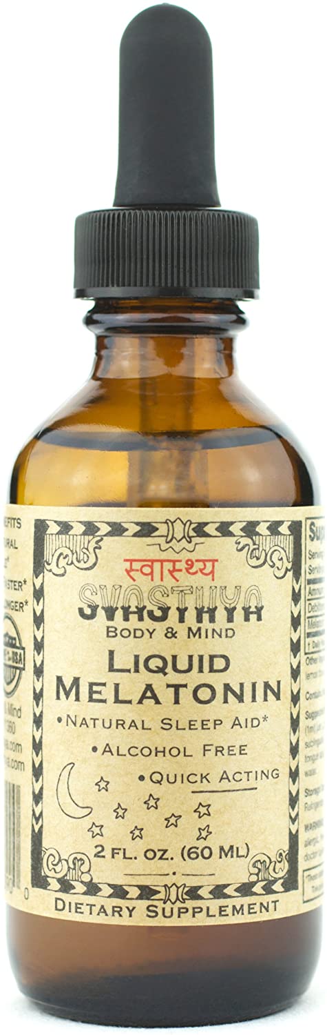 Svasthya Pure Melatonin Liquid 100% Natural Sleep Aid Reduce Anxiety ALCOHOL FREE
