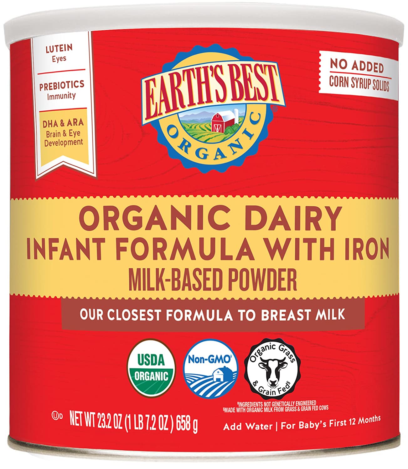 Earth's Best Organic Dairy Infant Powder Formula with Iron