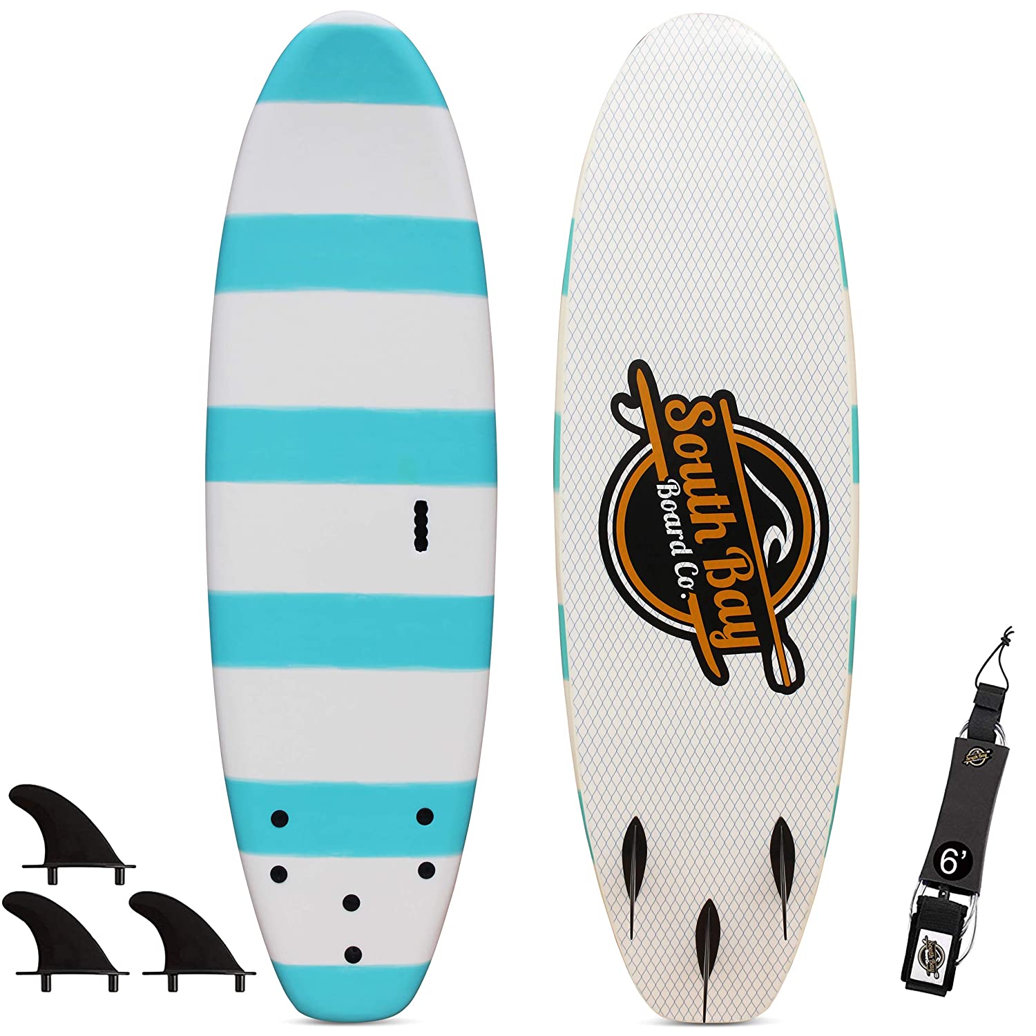 6’ Beginner Foam Surfboard - Soft Top Surfboard for Kids - The 6’ Guppy by South Bay Board Co.
