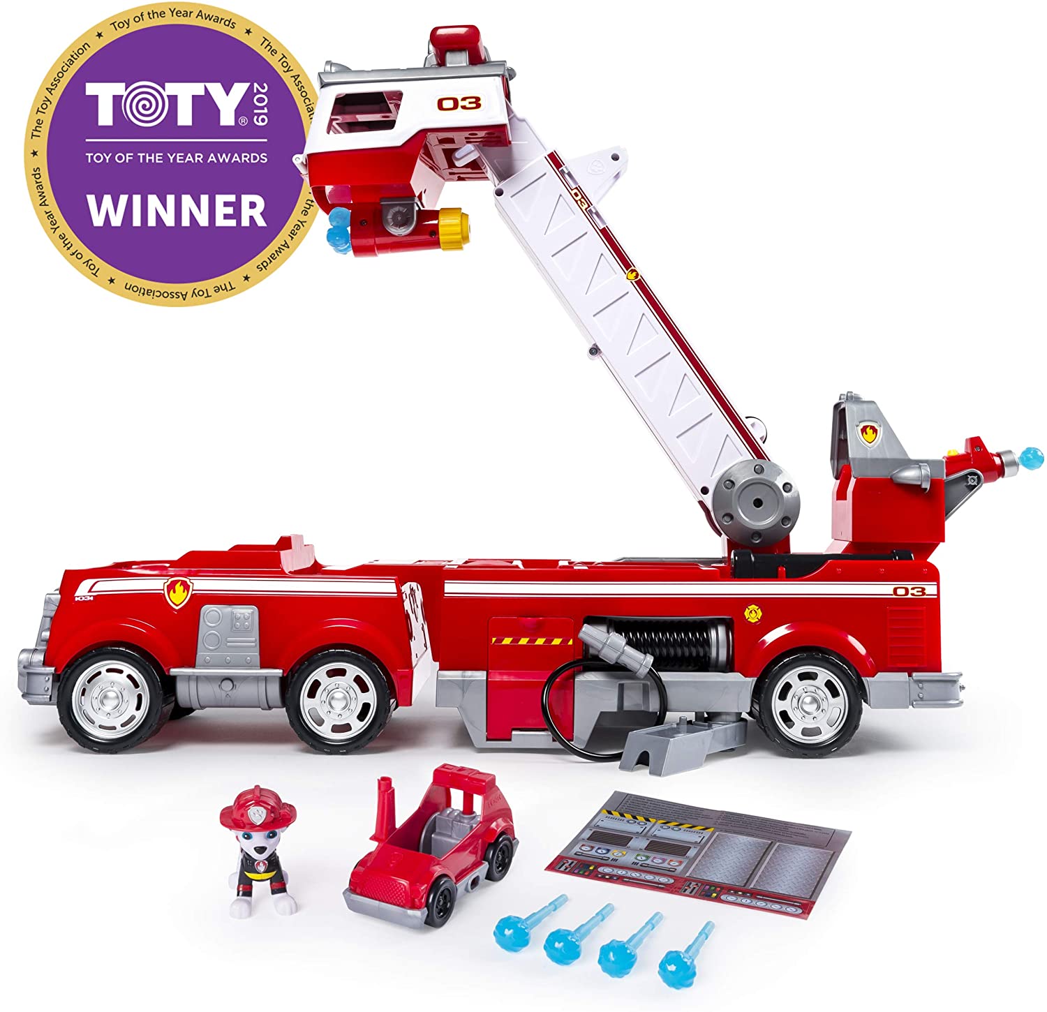 PAW Patrol - Ultimate Rescue Fire Truck with Extendable 2 Foot Tall Ladder, Ages 3 and Up