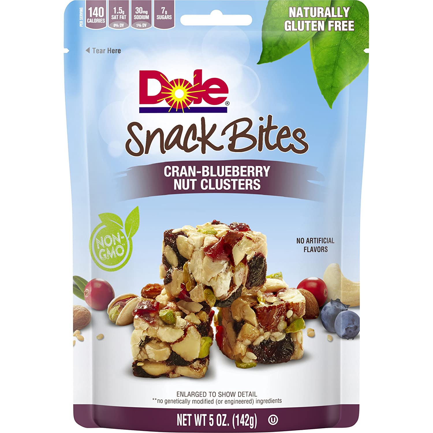 DOLE SNACK BITES Cran-Blueberry Clusters 5 Ounce