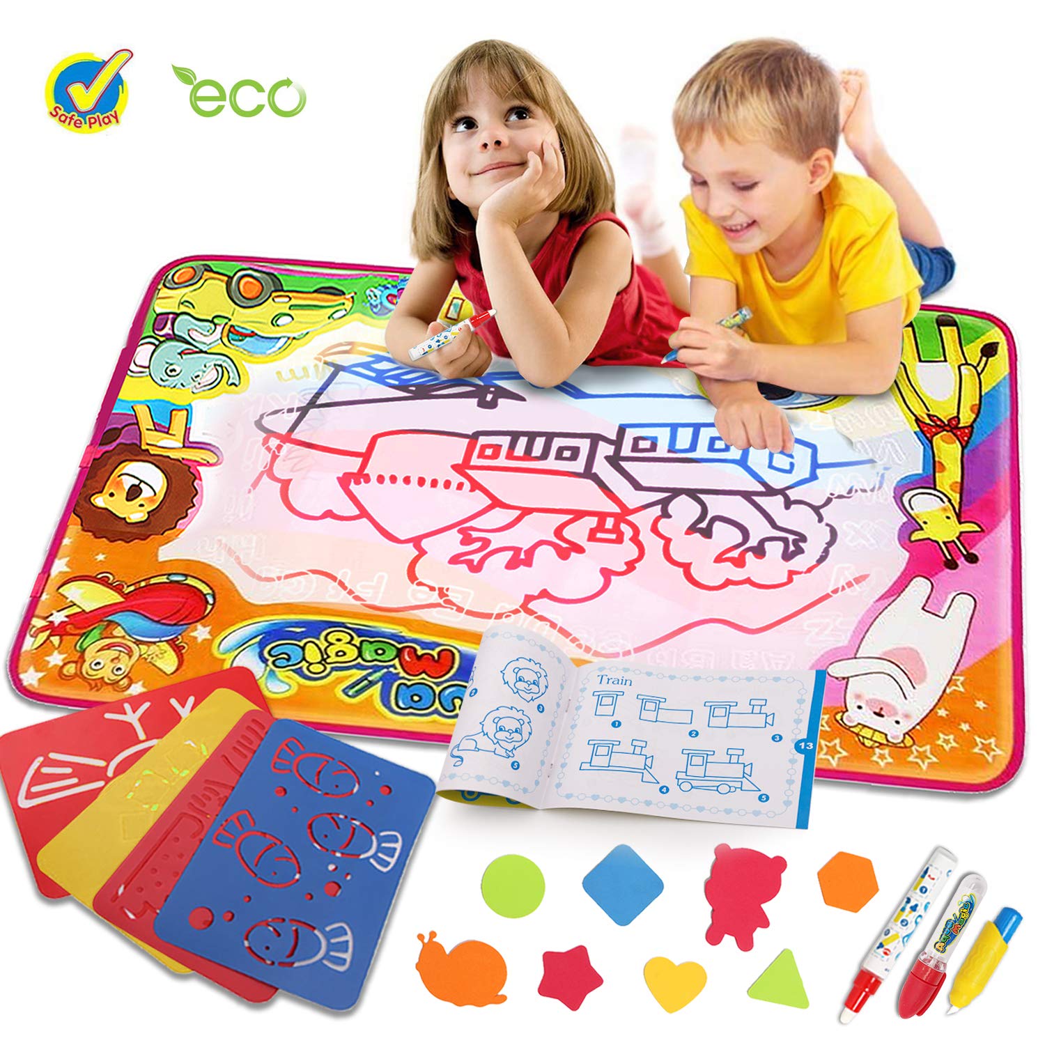 Water Drawing Mat - Painting Educational Learning Gift for Boys Girls by Bi-Smart
