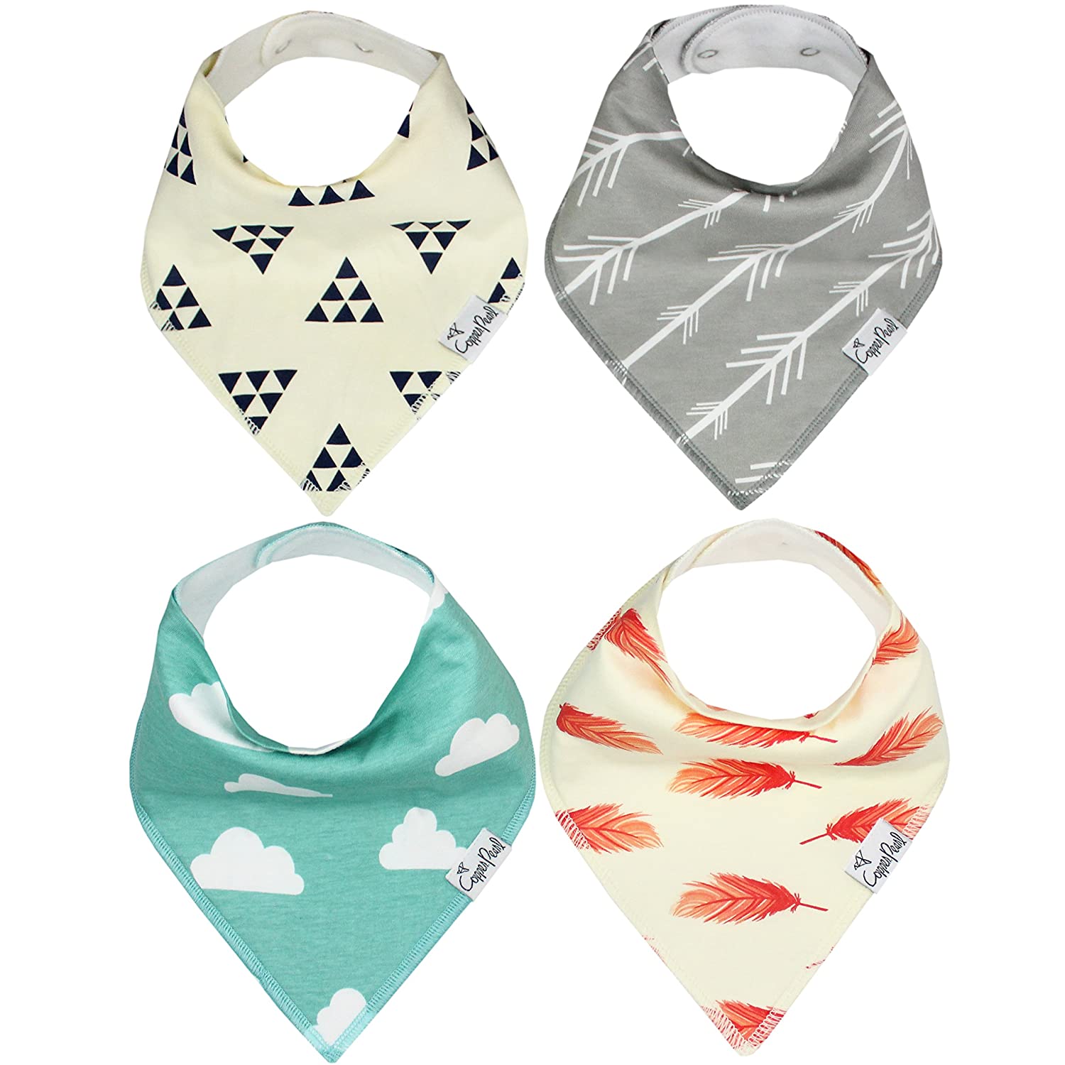 Baby Bandana Drool Bibs for Drooling and Teething 4 Pack Gift Set