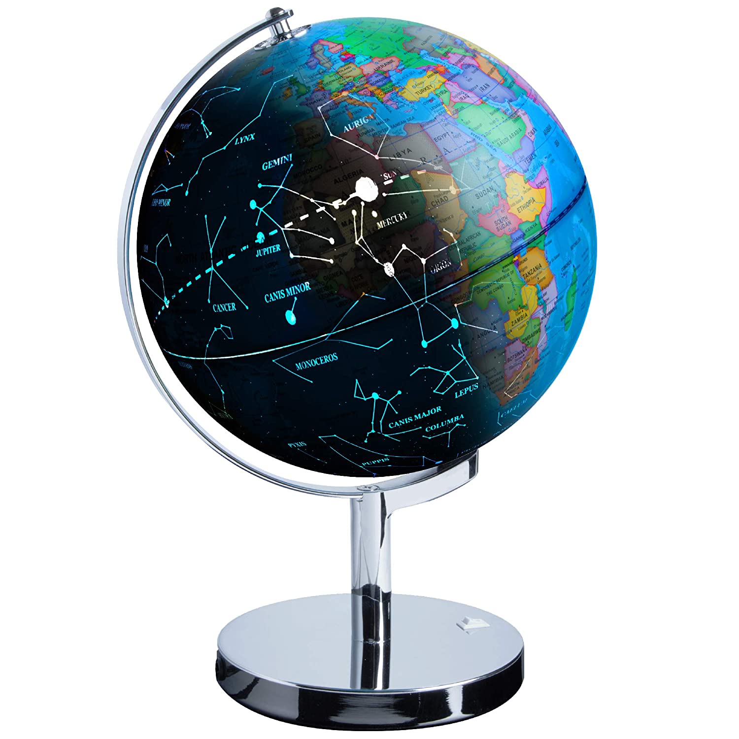 USA Toyz LED Constellation Globe for Kids - 3 in 1 Educational STEM Toys, Light Up World Globe, Constellation Globe and Nightlight w/ Stand