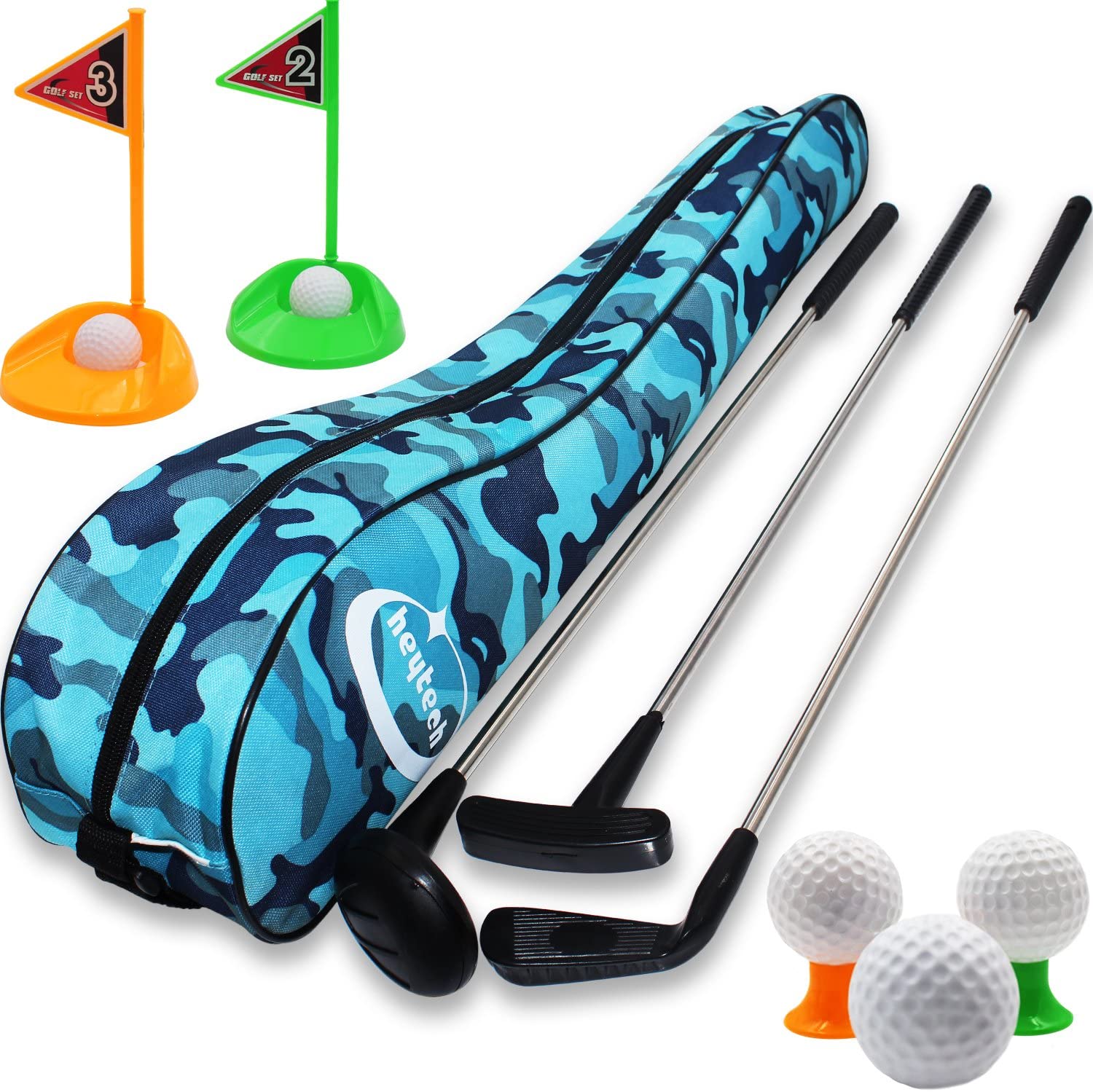 heytech Kid's Toy Golf Clubs Set Deluxe Outdoor Golf Toy Set Toddler, Children, Preschool Kids Early Educational Toy