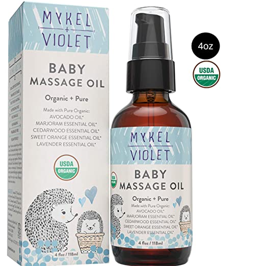 Mykel + Violet - 100% USDA Certified Organic Baby Massage Oil