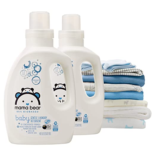 Amazon Brand - Mama Bear Gentle Baby Laundry Detergent, 95% Biobased, Fragrance Free, 40 Ounce (Pack of 2, 53 Loads Each)