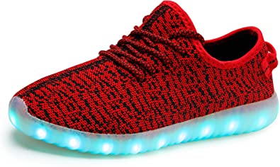 EcoCity Kids 7 Colors Light Up LED Shoes Slip-On Sneakers