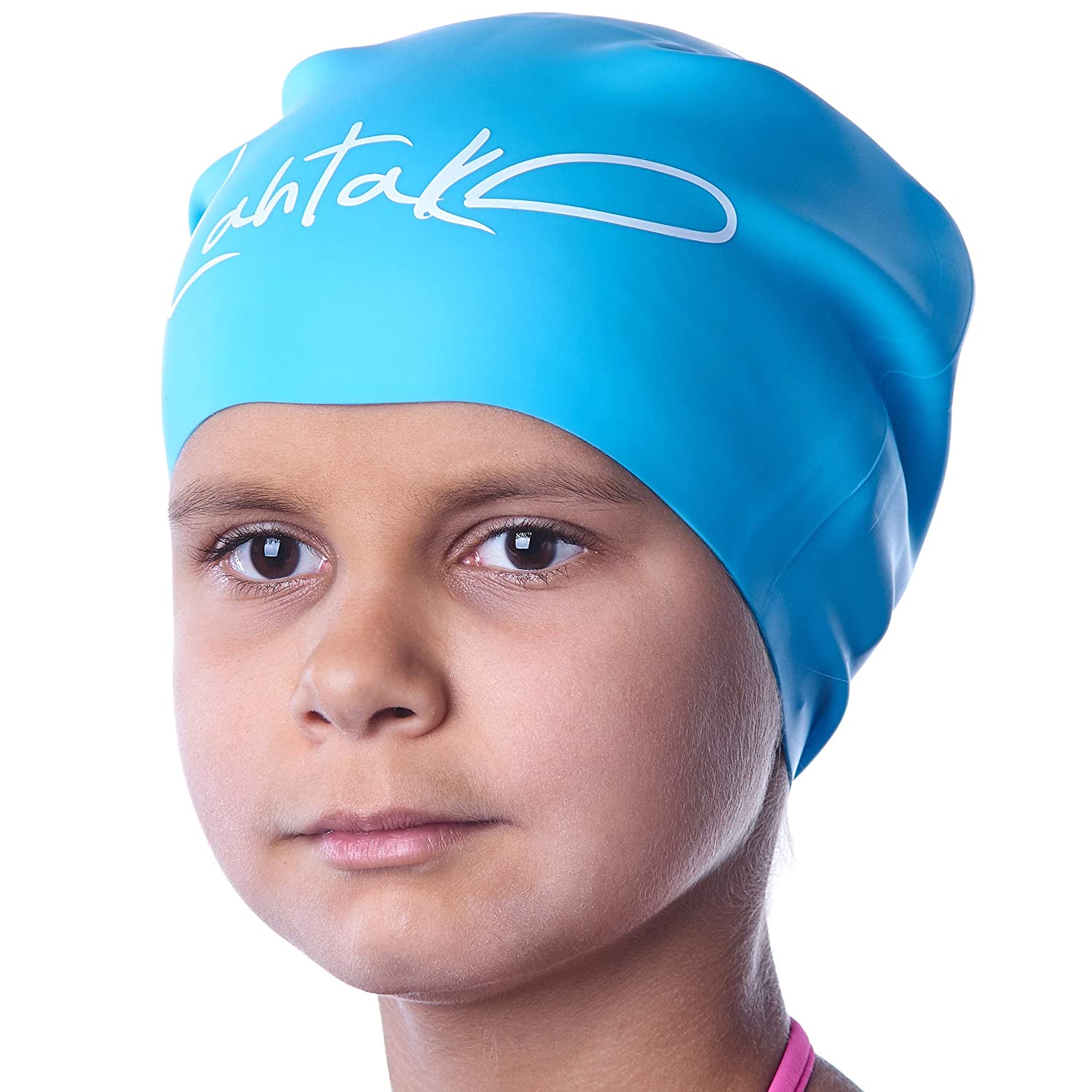 Swim Caps for Long Hair Kids - Swimming Cap for Girls Boys Kids Teens with Long Curly Hair Braids Dreadlocks 
