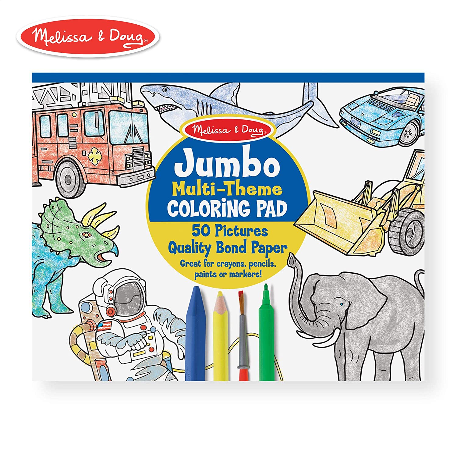 Melissa & Doug Jumbo 50-Page Kids Coloring Pad Paper