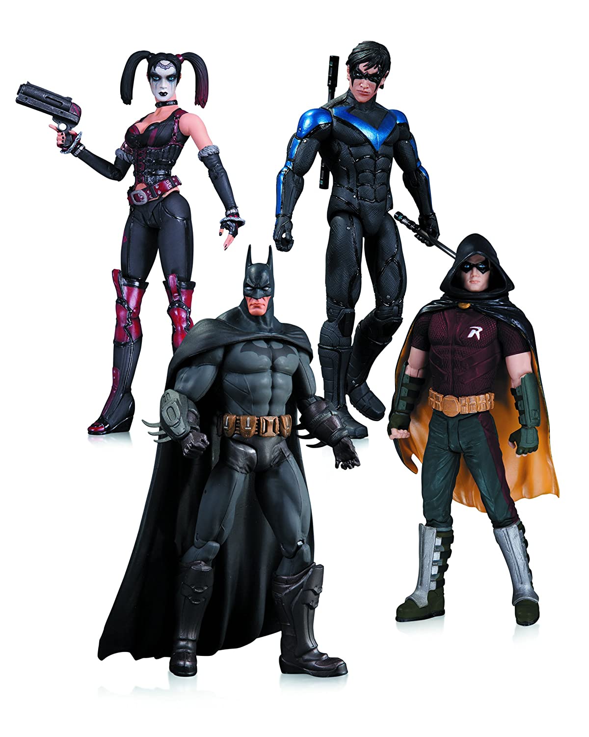 Arkham City: Harley Quinn, Batman, Nightwing, & Robin Action