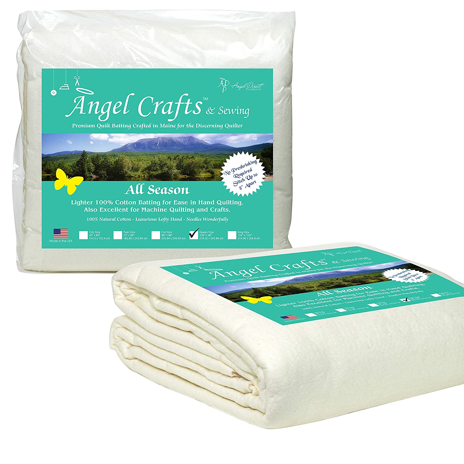 Angel Crafts and Sewing Cotton Batting for Quilts: Purely Natural All Season Quilt Batting by the Roll