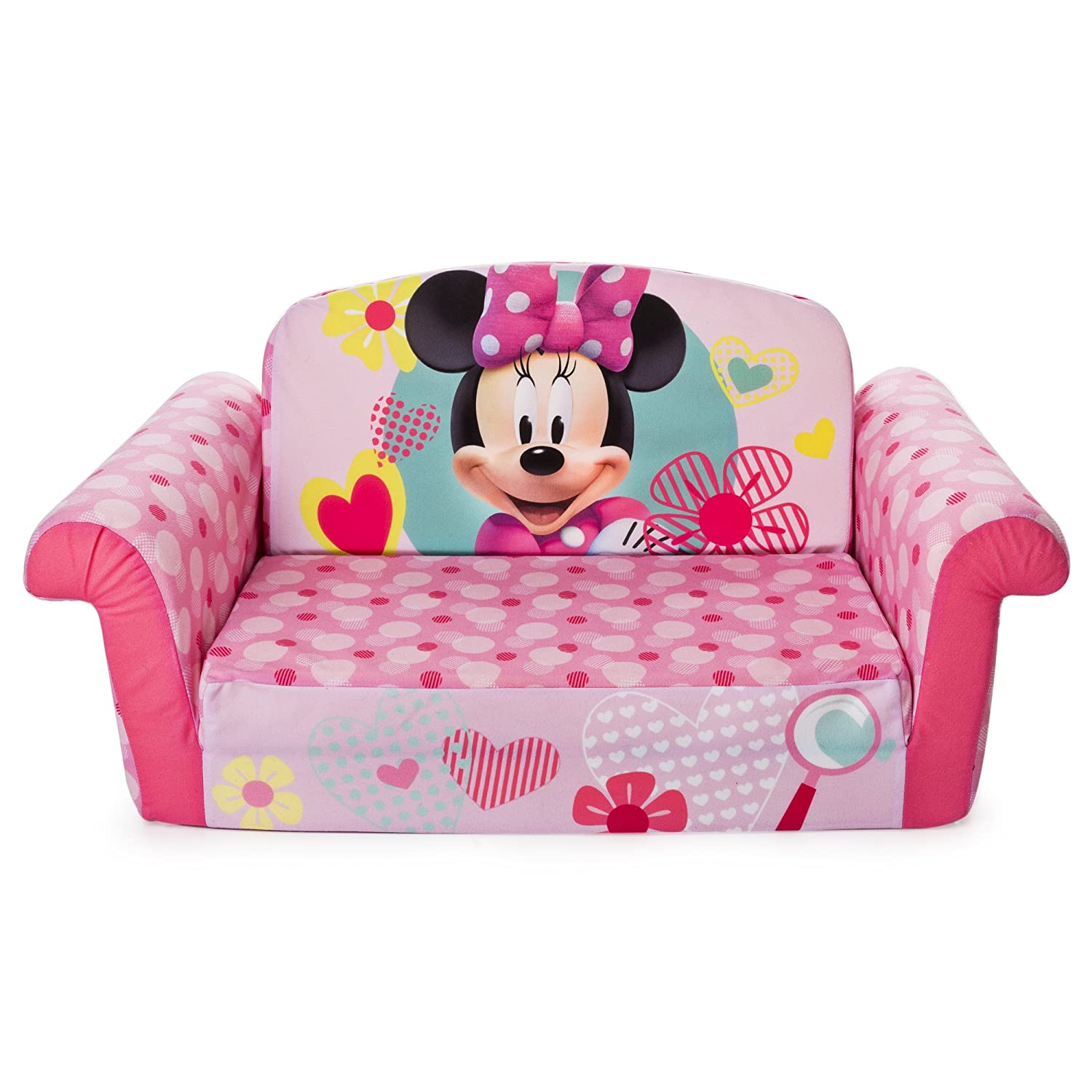 Marshmallow Furniture, Children's 2 in 1 Flip Open Foam Sofa, Minnie Mouse, by Spin Master