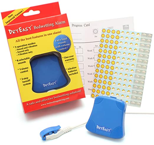 DryEasy Bedwetting Alarm with Volume Control, 6 Selectable Sounds and Vibration