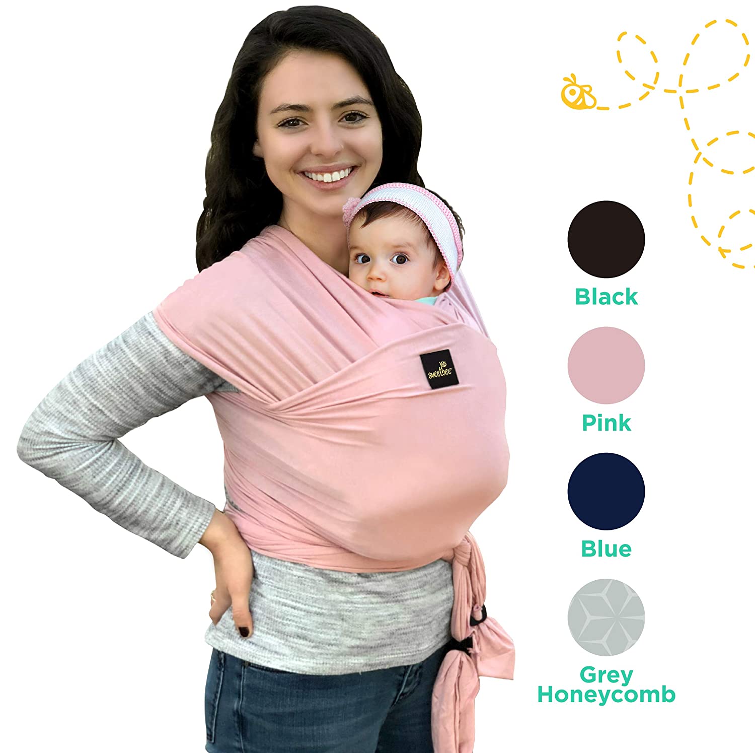 Sweetbee My Honey Wrap - Lightweight, Natural and Breathable Baby Carrier for Newborn