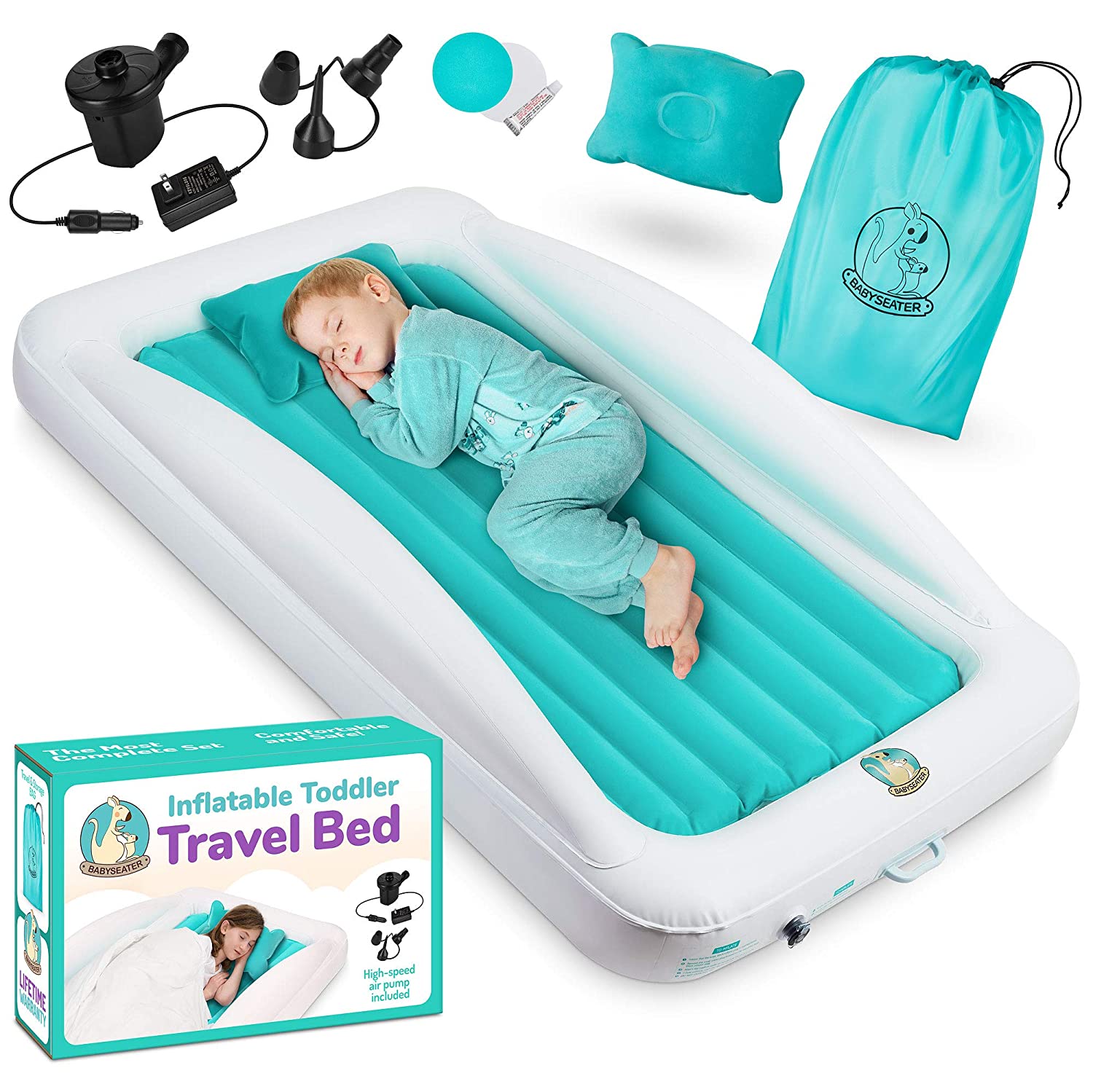 Toddler Air Mattress with Sides - Travel Bed for Toddler