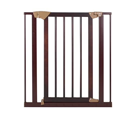 Baby Trend Tall Pressure Fit Wood and Metal Gate, Espresso