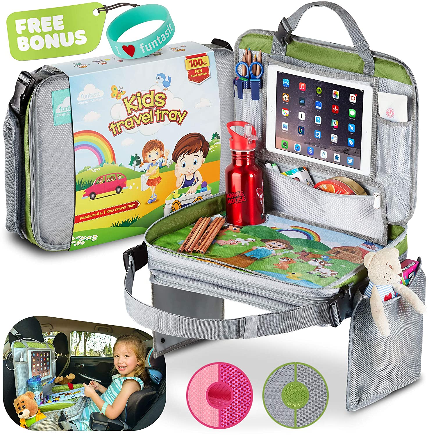 funtasit Kids Travel Tray All-in-One Carry Bag