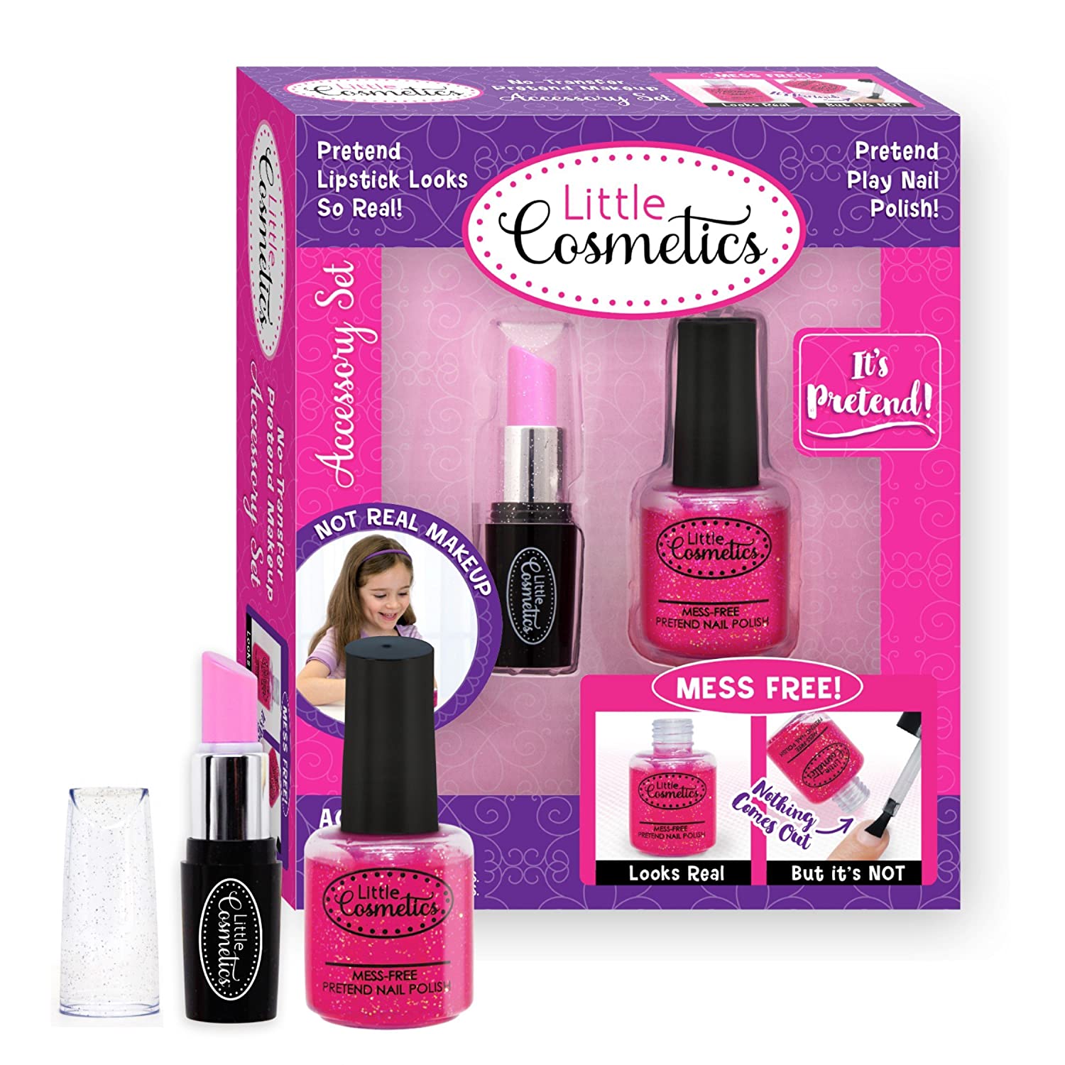 Little Cosmetics Pretend Nail Polish & Lipstick Accessory Playset