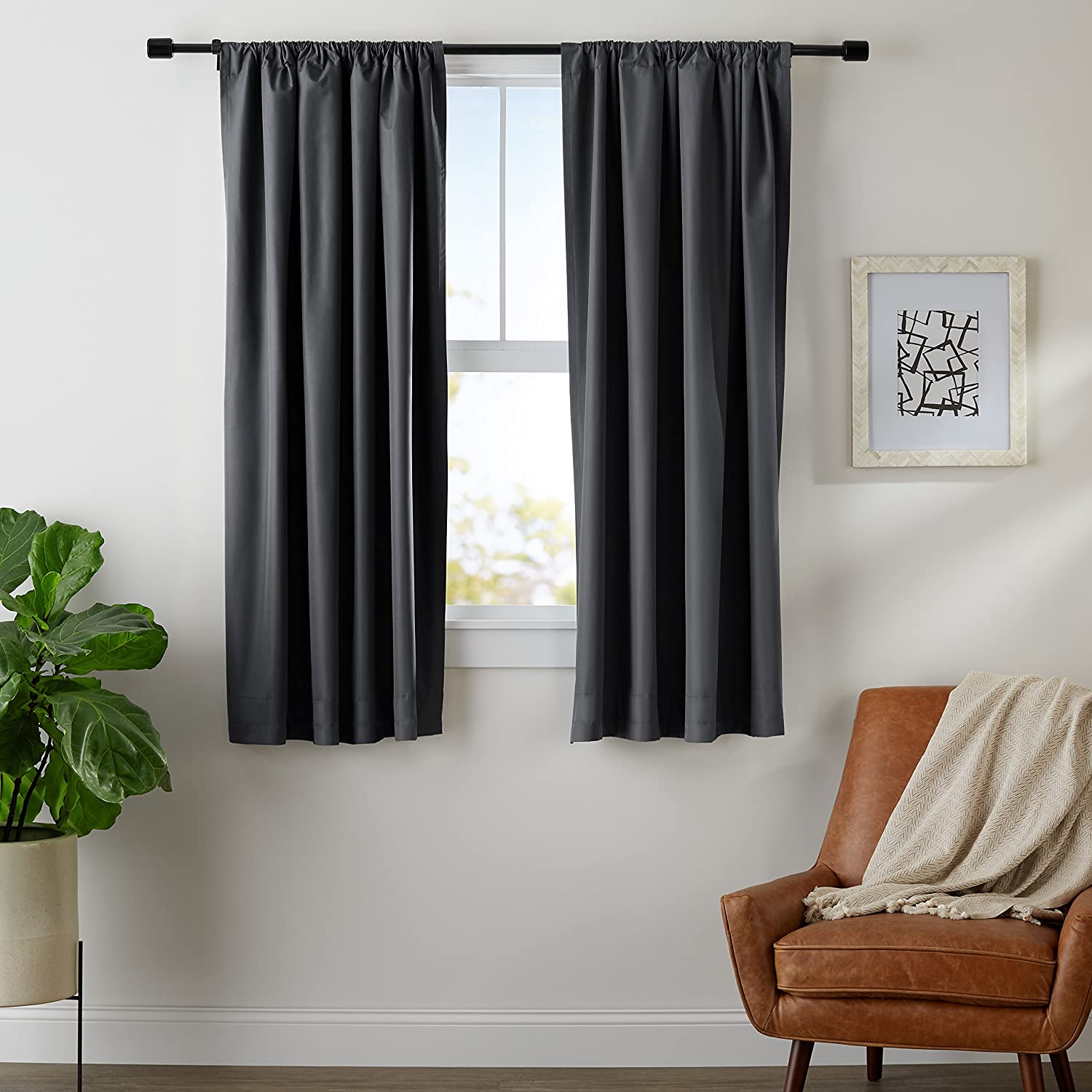 AmazonBasics Room-Darkening Blackout Curtain Set