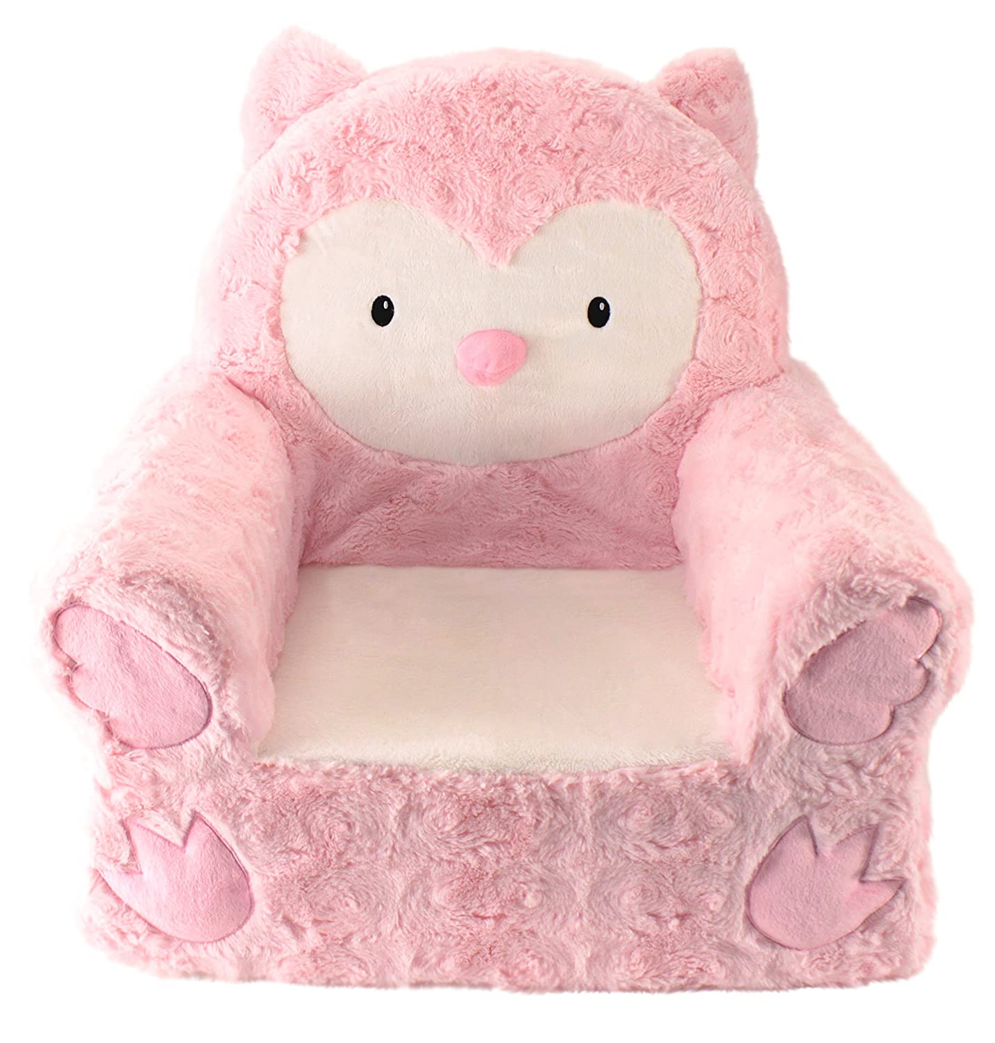 Animal Adventure Sweet SeatsPink Owl Children's ChairLarge SizeMachine Washable Cover