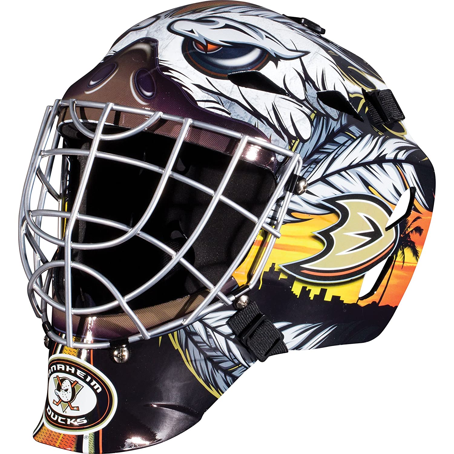 Franklin Sports GFM 1500 NHL Team Goalie Face Mask — Street Hockey Mask Modeled After U.S. and Canadian Hockey Teams
