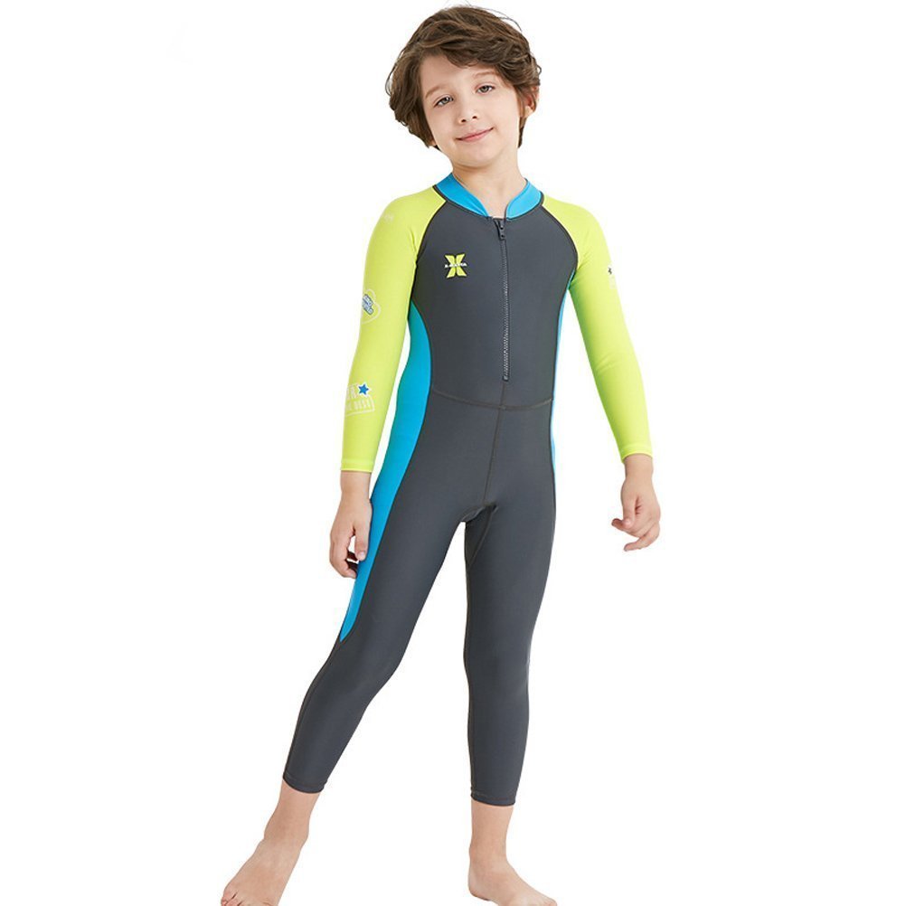 DIVE & SAIL Kids Wetsuit Full Body Swimsuit 2.5mm Neoprene Wetsuit UV Protective Thermal Swimwear for Diving Scuba