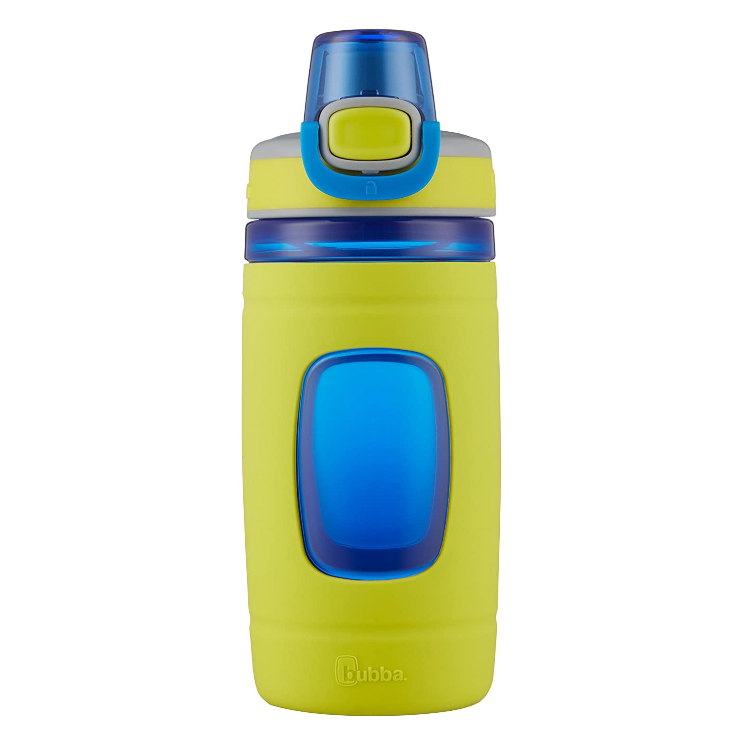 Bubba Flo Kids Water Bottle, 16 oz, Neon Pear with Azure