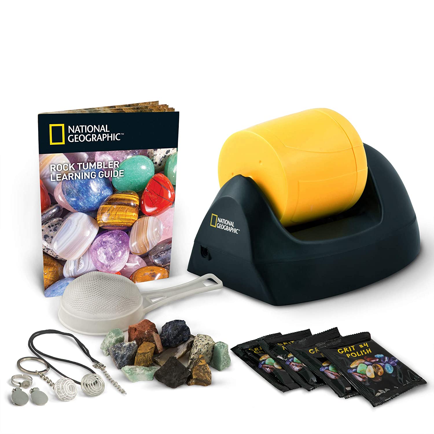 NATIONAL GEOGRAPHIC Starter Rock Tumbler Kit-Includes Rough Gemstones