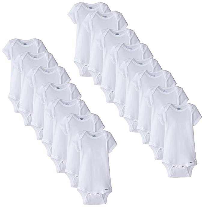 Gerber Unisex-Baby Newborn 15 Piece Onesies Bundle In Sizes, White, 0-3M/3-6M/6-9M