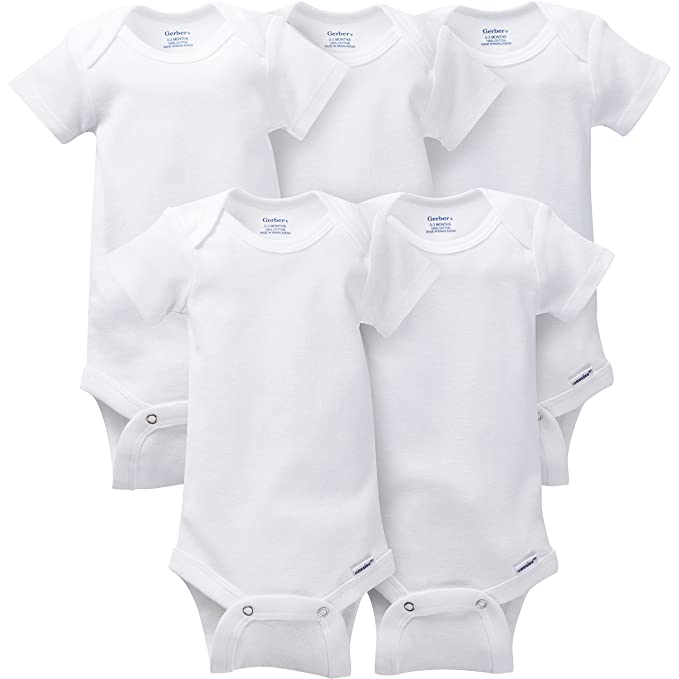 Gerber Baby 5-Pack Solid Onesies Bodysuits